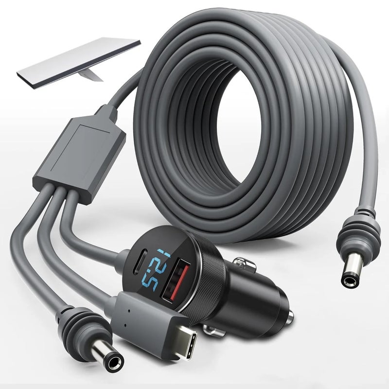 Bluejw كابل طاقة ستارلينك ميني: شاحن سيارة USB-C PD 3 في 1 - محول DC نحاسي نقي مقاوم للماء (3م/5م) لشحن السيارات - Image 2